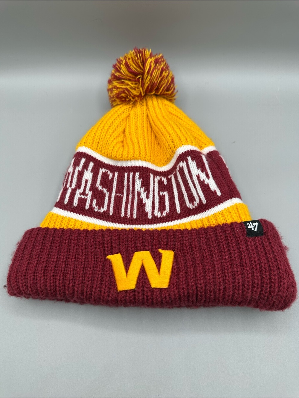Washington Commanders ‘47 Brand Bering Cuffed Knit Hat OSFA Red/Gold